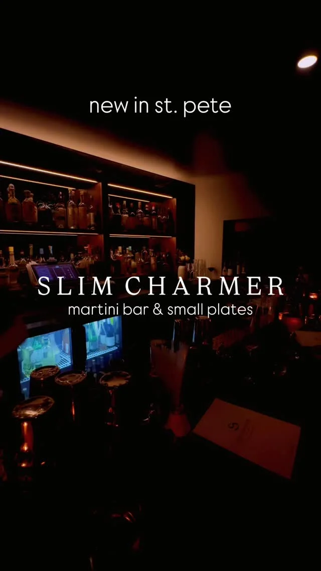 ✨🍸 Slim Charmer, new to St. Pete and from the creators of @wildchild_stpete 🌿, is an intimate martini lounge nestled in a charming 1940s building in the Grand Central District. With its laid-back yet sophisticated vibe, it’s the perfect spot to unwind and discover something fresh.

Sip on creative cocktails like the Watercolours Martini with strawberry and fennel honey, a crisp apple martini, a rich espresso martini with tonka bean, or a floral lychee martini 🍸

The food menu features seasonal, shareable dishes like the savory Maple Brook mushroom toast, fresh oysters 🦪, and roasted carrots with goat cheese and mint—each bite as memorable as the next

@slim_charmer 

📍 2706 Central Avenue, St. Petersburg, FL
 
⏰ Wed–Thurs: 5–11PM | Fri–Sat: 5–Midnight

#stpete #stpeteeats #newinstpete #dtsp #martinibar